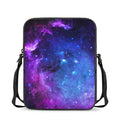 Purple Galaxy Space Blue Starfield Print Rectangular Crossbody Bag