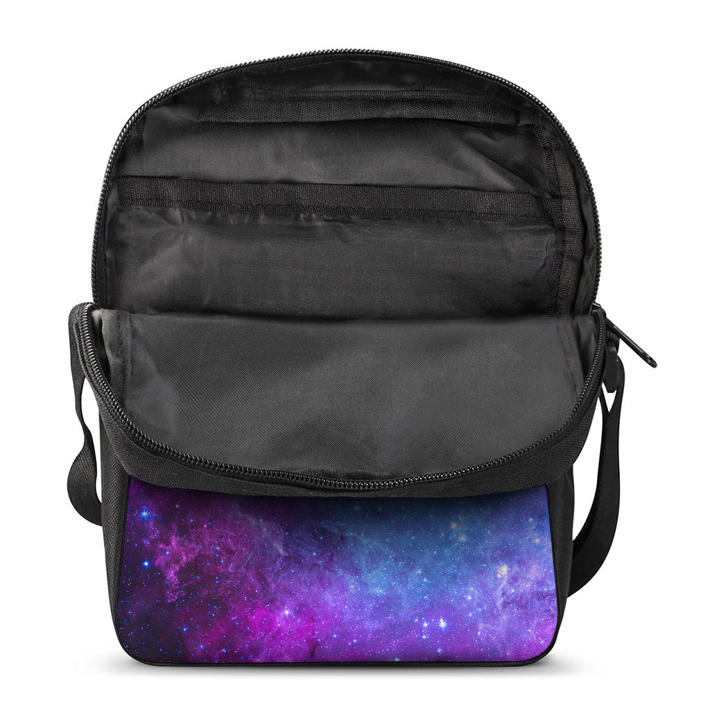 Purple Galaxy Space Blue Starfield Print Rectangular Crossbody Bag
