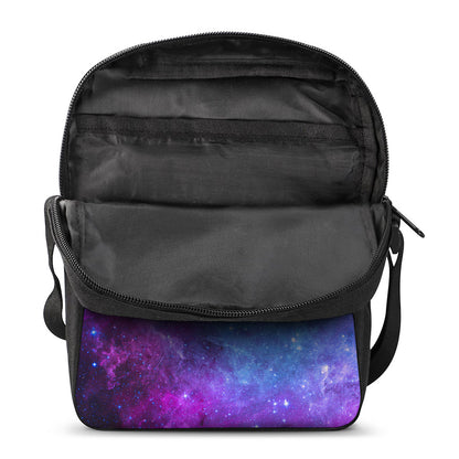 Purple Galaxy Space Blue Starfield Print Rectangular Crossbody Bag