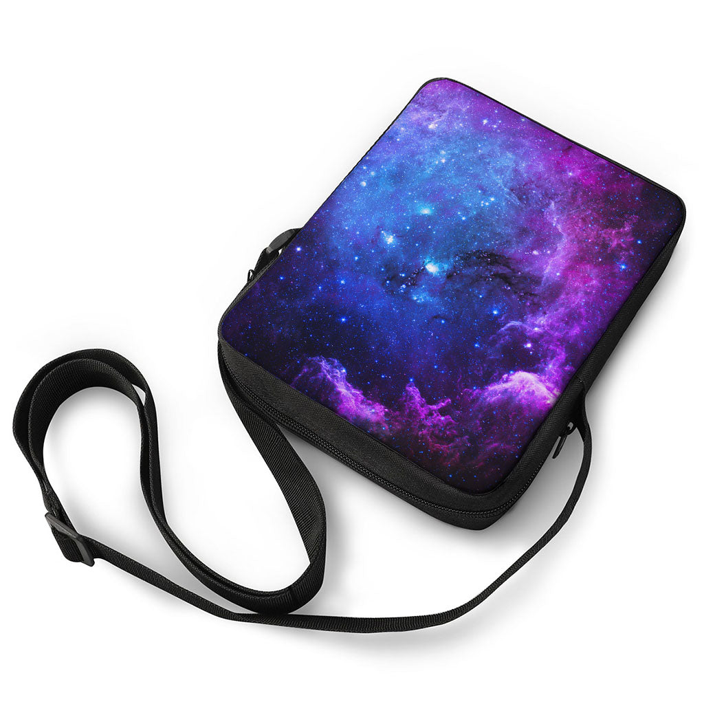 Purple Galaxy Space Blue Starfield Print Rectangular Crossbody Bag