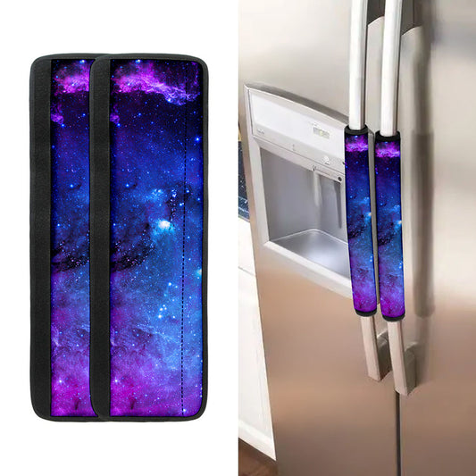 Purple Galaxy Space Blue Starfield Print Refrigerator Handle Covers