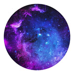 Purple Galaxy Space Blue Starfield Print Round Blanket