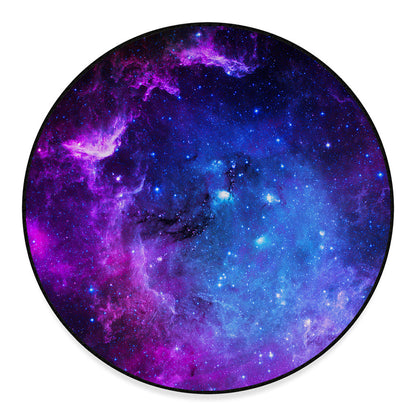 Purple Galaxy Space Blue Starfield Print Round Floor Mat
