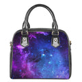Purple Galaxy Space Blue Starfield Print Shoulder Handbag