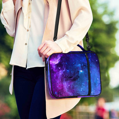 Purple Galaxy Space Blue Starfield Print Shoulder Strap Bible Bag