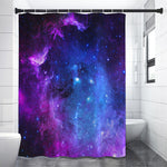 Purple Galaxy Space Blue Starfield Print Shower Curtain