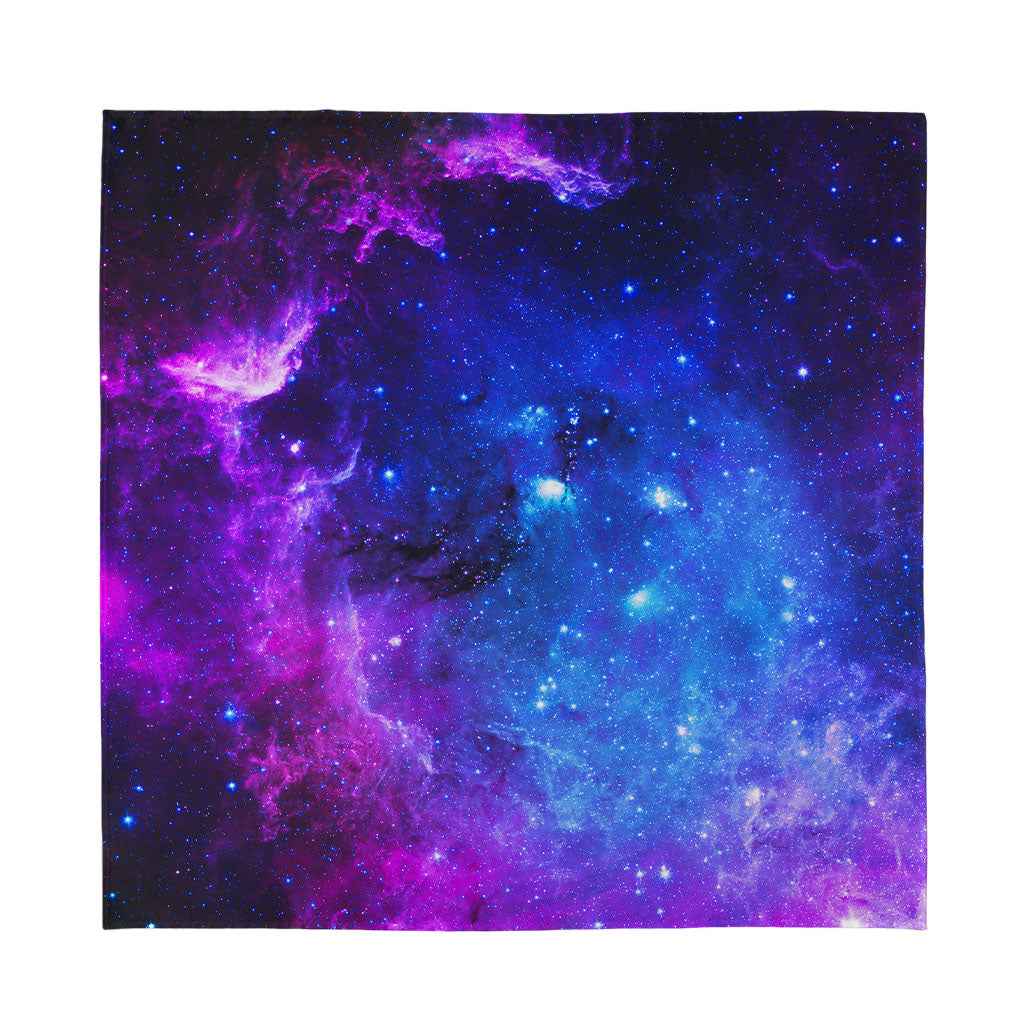 Purple Galaxy Space Blue Starfield Print Silk Bandana