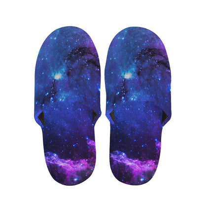 Purple Galaxy Space Blue Starfield Print Slippers