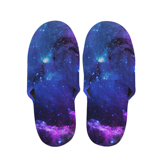 Purple Galaxy Space Blue Starfield Print Slippers