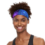 Purple Galaxy Space Blue Starfield Print Sports Headband