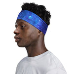 Purple Galaxy Space Blue Starfield Print Sports Headband