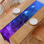 Purple Galaxy Space Blue Starfield Print Table Runner