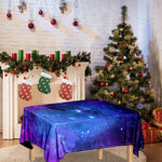 Purple Galaxy Space Blue Starfield Print Tablecloth