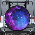 Purple Galaxy Space Blue Starfield Print Tire Cover