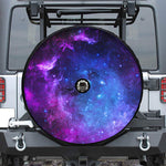Purple Galaxy Space Blue Starfield Print Tire Cover With Camera Hole