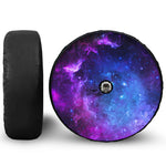 Purple Galaxy Space Blue Starfield Print Tire Cover With Camera Hole