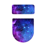Purple Galaxy Space Blue Starfield Print Toilet Lid And Tank Cover Set