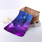 Purple Galaxy Space Blue Starfield Print Towel