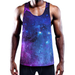 Purple Galaxy Space Blue Starfield Print Training Tank Top