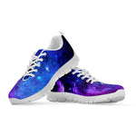 Purple Galaxy Space Blue Starfield Print White Running Shoes