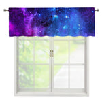 Purple Galaxy Space Blue Starfield Print Window Valance