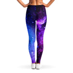 Purple Galaxy Space Blue Starfield Print Women's Leggings