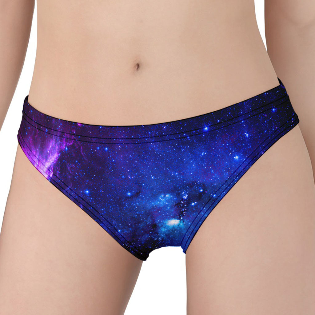 Purple Galaxy Space Blue Starfield Print Women's Panties