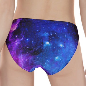 Purple Galaxy Space Blue Starfield Print Women's Panties