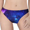 Purple Galaxy Space Blue Starfield Print Women's Thong