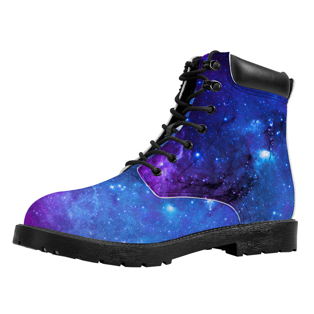 Purple Galaxy Space Blue Starfield Print Work Boots