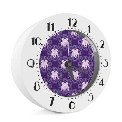 Purple Gemini Zodiac Pattern Print Alarm Clock