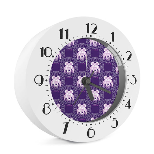 Purple Gemini Zodiac Pattern Print Alarm Clock
