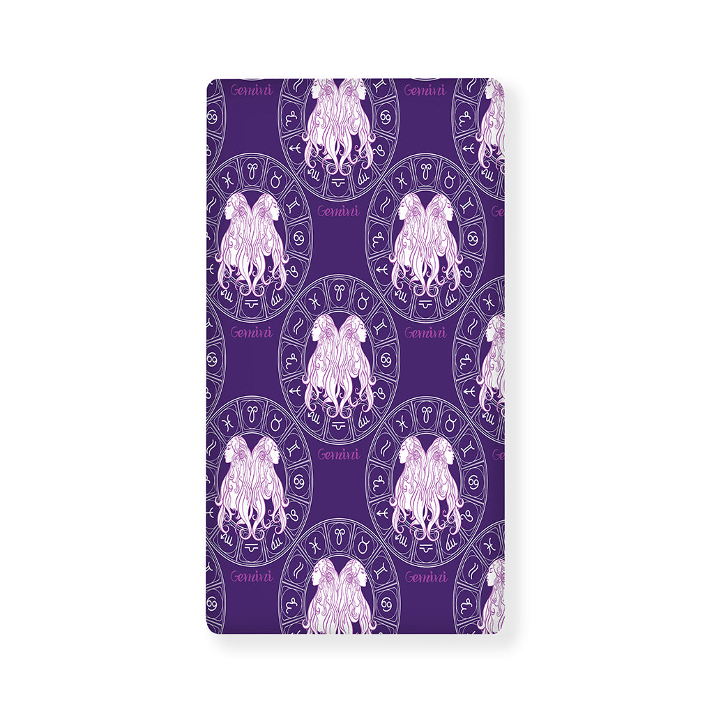 Purple Gemini Zodiac Pattern Print Baby Crib Sheet