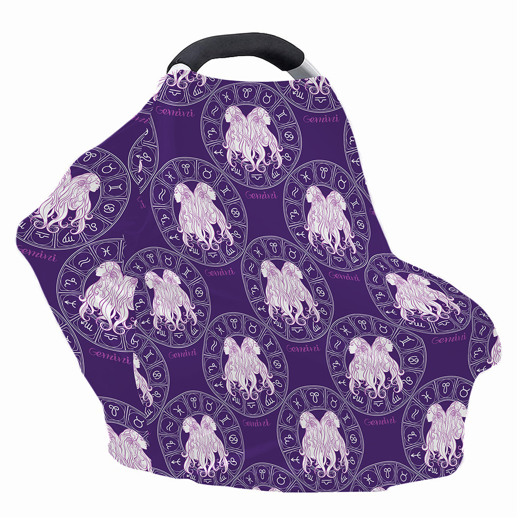 Purple Gemini Zodiac Pattern Print Baby Seat Cover