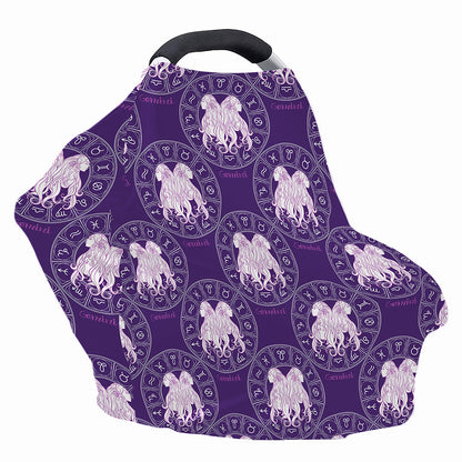 Purple Gemini Zodiac Pattern Print Baby Seat Cover