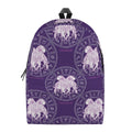 Purple Gemini Zodiac Pattern Print School Backpack