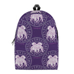 Purple Gemini Zodiac Pattern Print Backpack