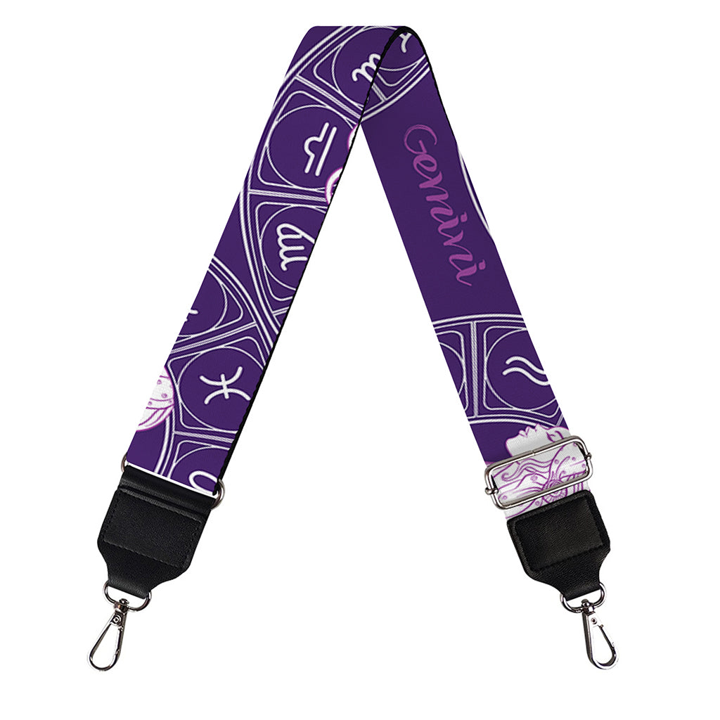 Purple Gemini Zodiac Pattern Print Bag Strap