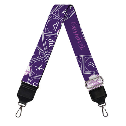 Purple Gemini Zodiac Pattern Print Bag Strap