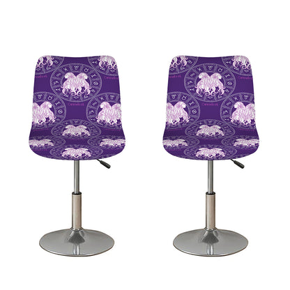 Purple Gemini Zodiac Pattern Print Bar Stool Covers