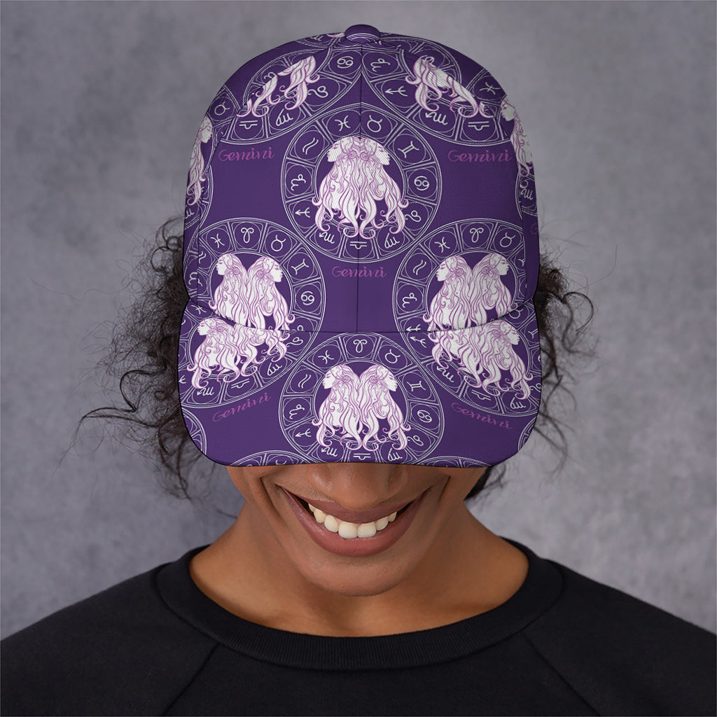 Purple Gemini Zodiac Pattern Print Baseball Cap