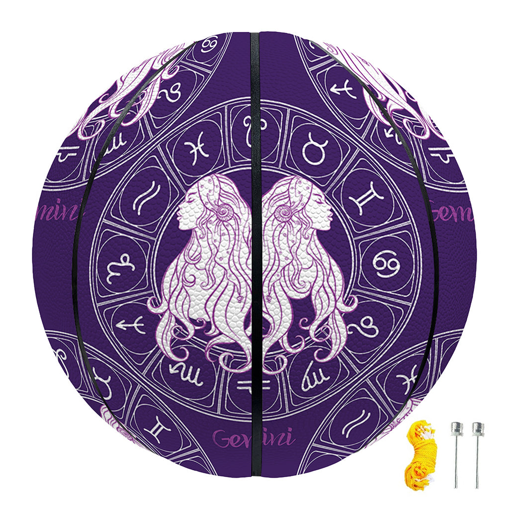 Purple Gemini Zodiac Pattern Print Basketball