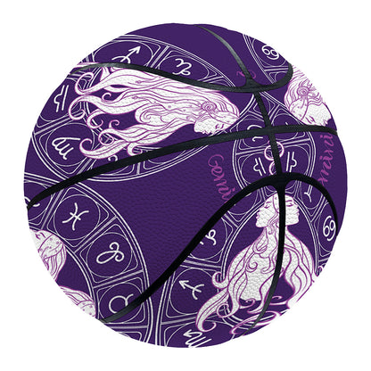 Purple Gemini Zodiac Pattern Print Basketball
