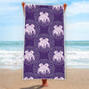 Purple Gemini Zodiac Pattern Print Beach Towel