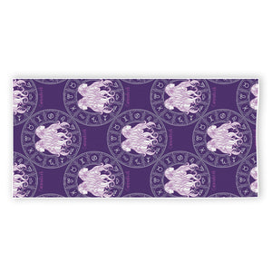 Purple Gemini Zodiac Pattern Print Beach Towel