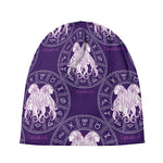 Purple Gemini Zodiac Pattern Print Beanie