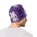 Purple Gemini Zodiac Pattern Print Beanie