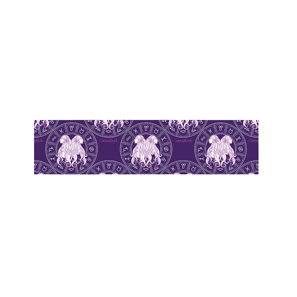 Purple Gemini Zodiac Pattern Print Bed Runner