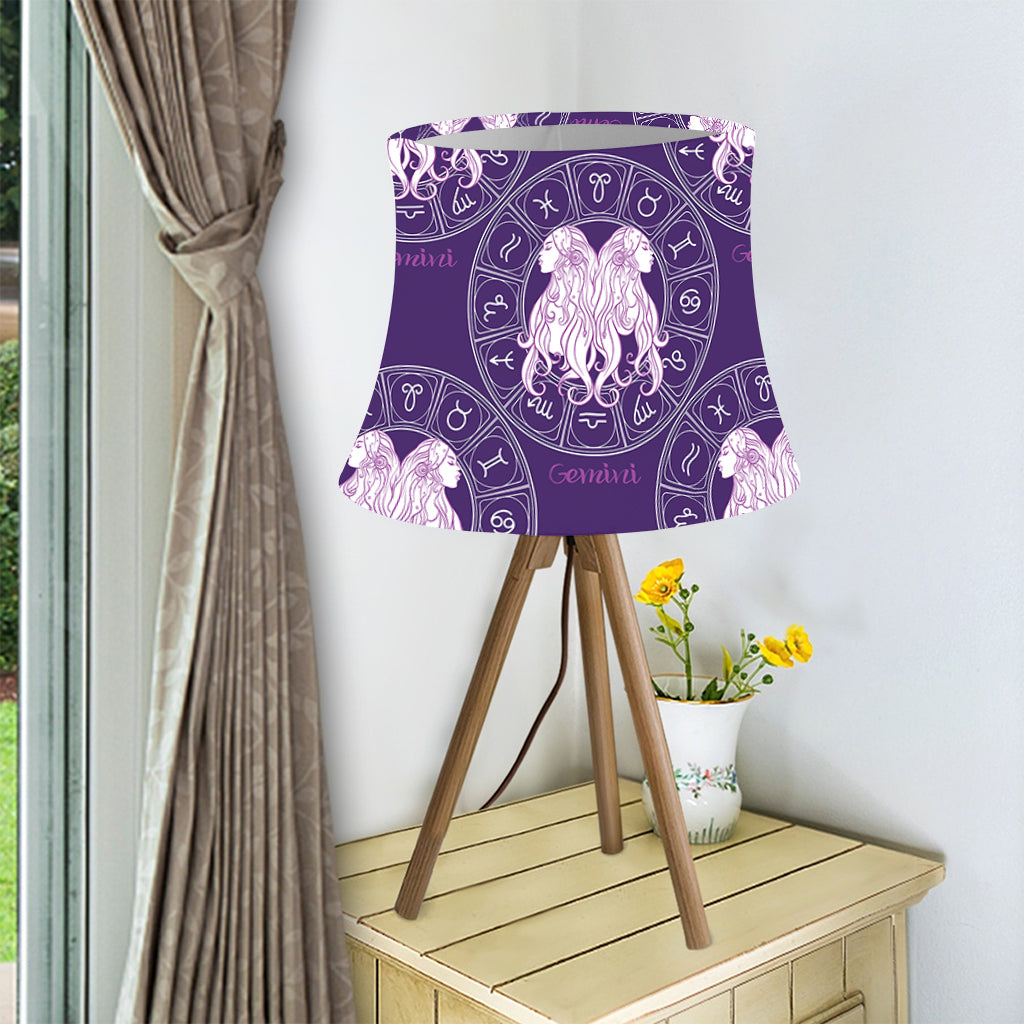 Purple Gemini Zodiac Pattern Print Bell Lamp Shade