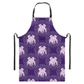 Purple Gemini Zodiac Pattern Print Bib Apron With Pocket